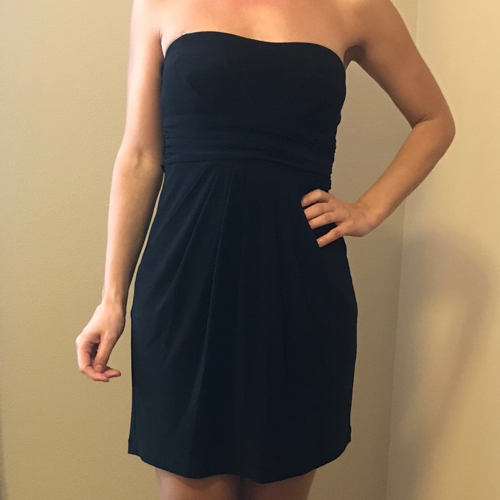 Black strapless dress